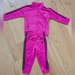 Toddler 18 Month Adidas Tracksuit, Hot Pink